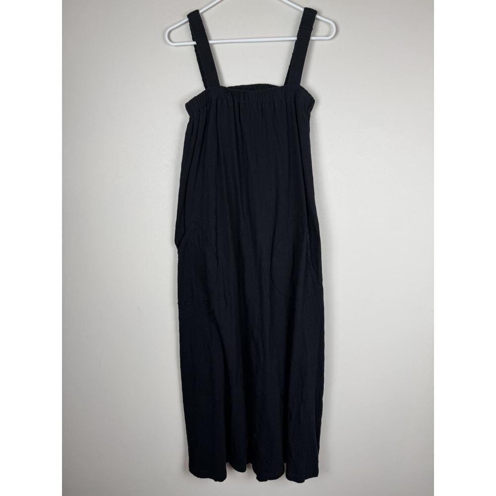 Free People, Beach, Sleepless, Black Maxi Dress Cotton Blend Gauze Pockets Sz M